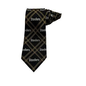NFL Pittsburgh Steelers Logo Diamond Pattern Novelty Necktie Football Polyester